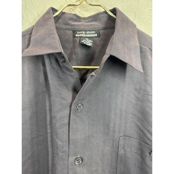 David Adams Collection Men’s Short Sleeve Button Up Shirt Gray Classic Sz Medium - Picture 3 of 4
